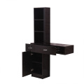 Wall Mount Hair Styling Station Beauty Salon Spa Mirrors Desk with 2 Drawers 1 Big Storage and 3 Shelves[US-Stock]