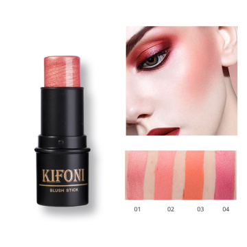 New 4 Colors Baked Blush Face Mineral Pigment Waterproof Rouge Blush Stick Palette Face Cheek Cream Lasting Nude Maquiagem TSLM2