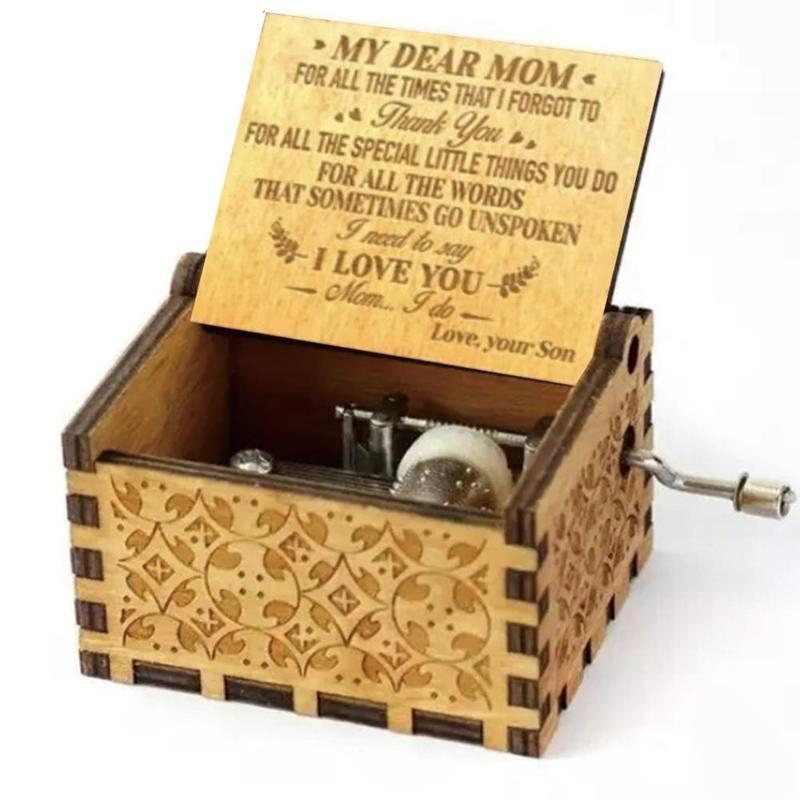 Wife Festival Spirited Moon Gift Souvenir Christmas son Love Wooden Music Box Dad Daughter Cranked Queen Mom Sunshine Away
