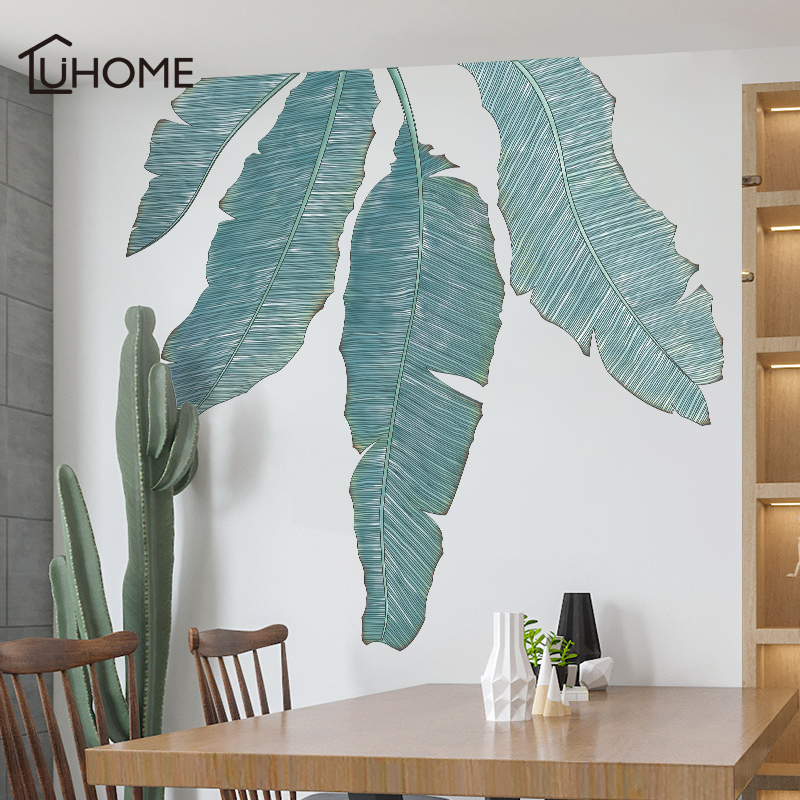 Large Fresh Banana Leaf Green Plant Wall Sticker for Living Room Bedroom Waterproof Wall Decal Home Decoration Mural Art