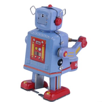 Hot! 3pcs Vintage Metal Tin Drumming Robot Clockwork Wind Up Tin Toy Collectible New Sale