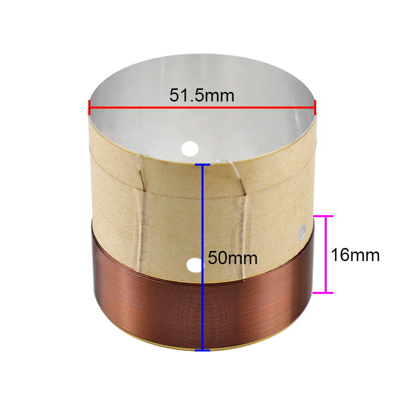 GHXAMP 51.5 Core Woofer Voice coil ASV White Aluminum For 10 inch 12 inch 15 inch Bass Coil Speaker Repair Accessories DIY 2PCS