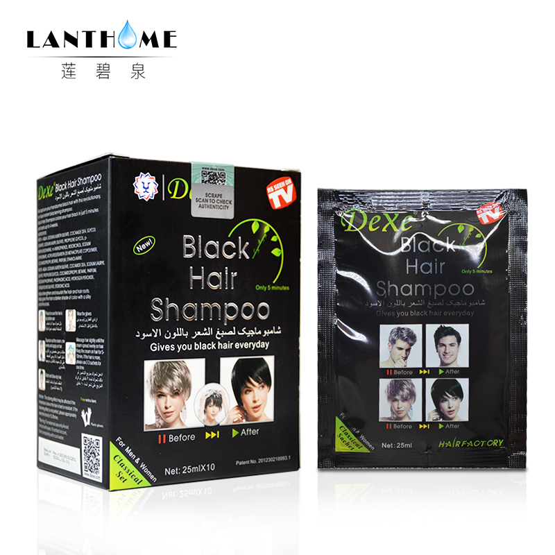 5PCS Dexe Black Hair Shampoo Only 5 Minutes Grey Become Black Hair Color Hair Dye Chinese Herbal Hair Product Health and Beauty