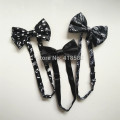 LB018- 2016 New Mens Fashionable 1 Inch Wide Black White Musical Note Braces Bow Tie Sets women suspender bowtie set