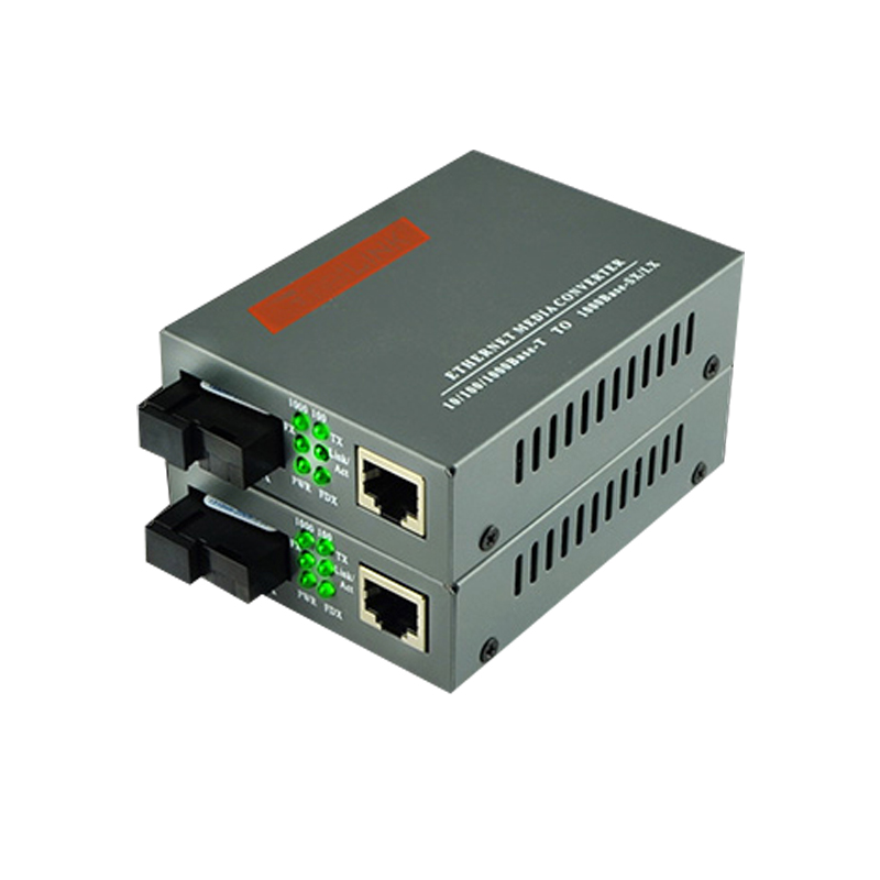 1 pair HTB-GS-03 A/B 10/100/1000M fiber transceiver Single Mode Single Fiber SC Port 20KM Fast Ethernet Media Converter