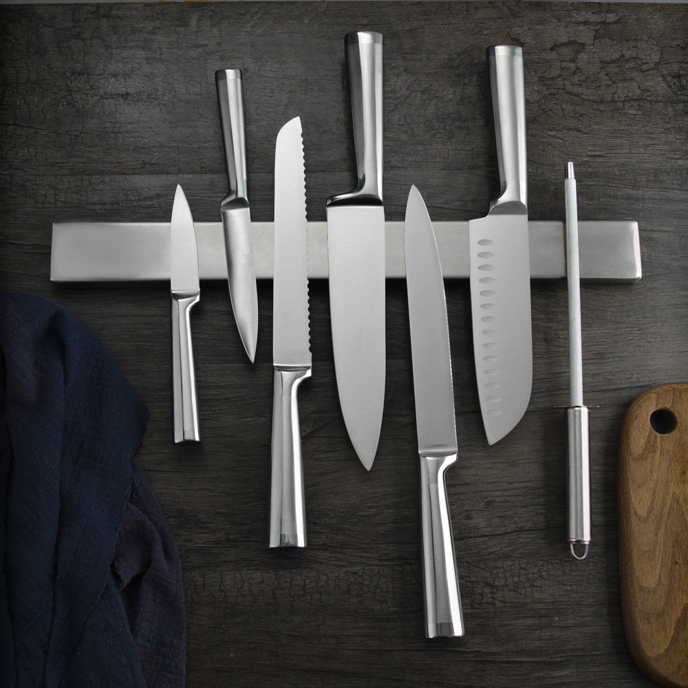 Sowoll Knife Holder 18 inch Magnetic Wall Strip Stainless Steel Knife Block Storage Scissor Rack Bar Kitchen Utensil Accessories