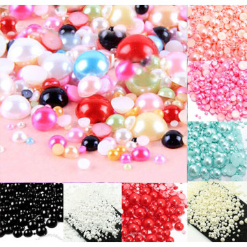 500Pcs Mixed 2-10mm Colorful Half Round Pearl Beads Craft Cabochon Scrapbook Decoration Flatback Nail Art Garment Beads DIY