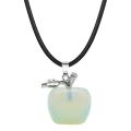Handmade Craved 20MM Opalite Apple Pendant Necklace