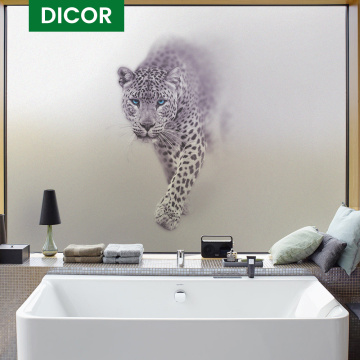 Top Business Frosted Window Film Privacy Sticker No Glue Window Sticker Stained Glass Opaque 3D Leopard Elk Horse Raamfolie 2020