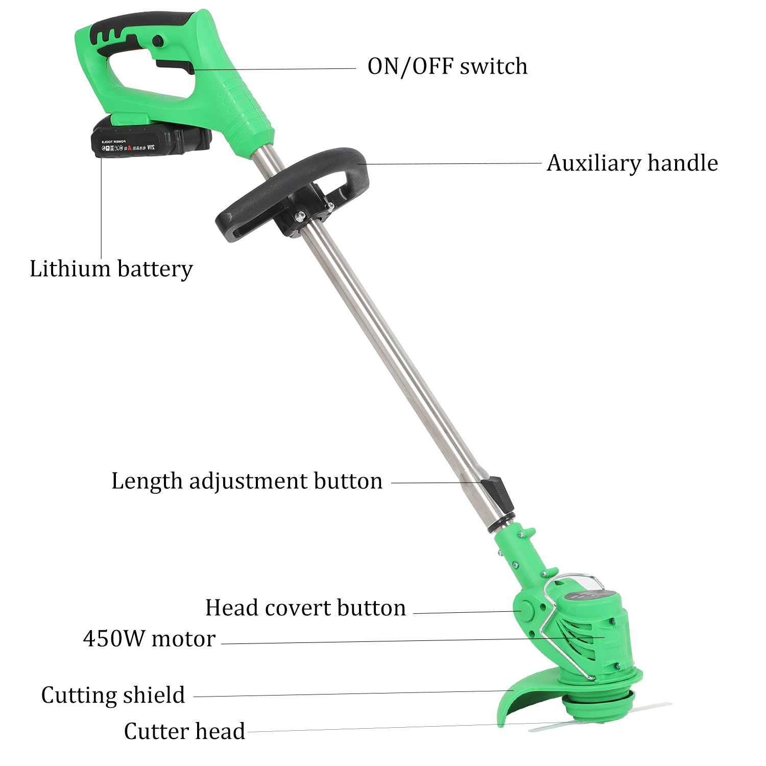 Electric Grass Trimmer Edger Lawn Mower 21V 3000mAh Lithium-Ion Cordless Weed Brush Cutter Kit Pruning Cutter Garden Tools
