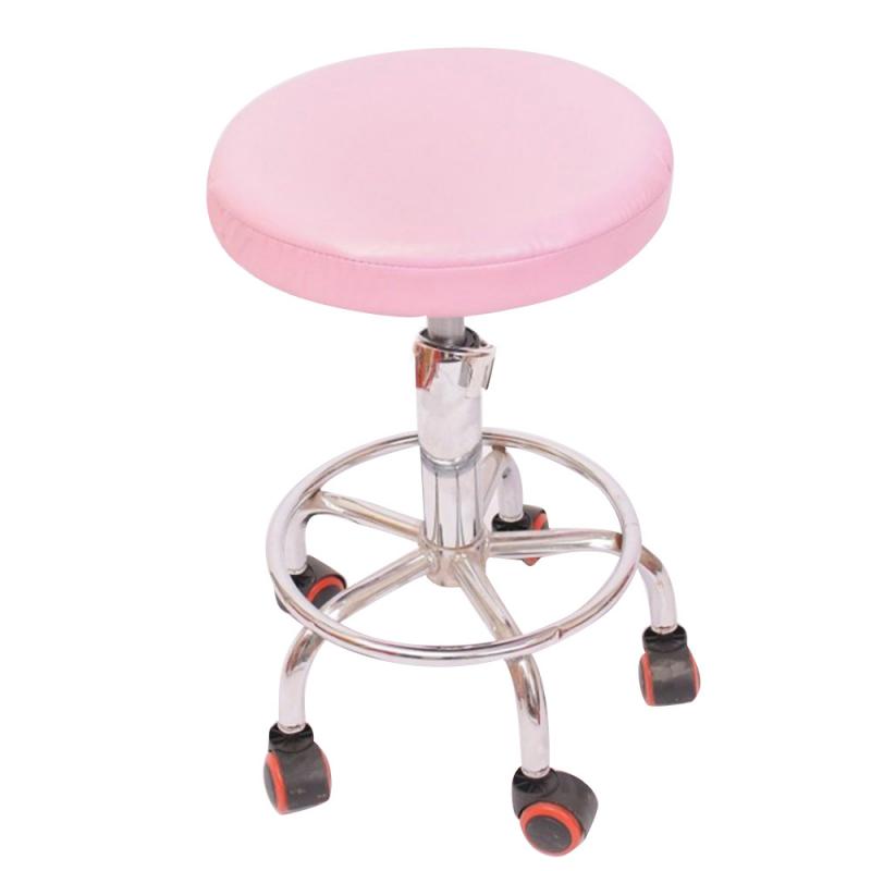 33 CM Chair Covers 1pc Round Dining Chairs Cover Elastic PU Leather Waterproof Home Office Bar Stool Seat Slipcover Home Textile
