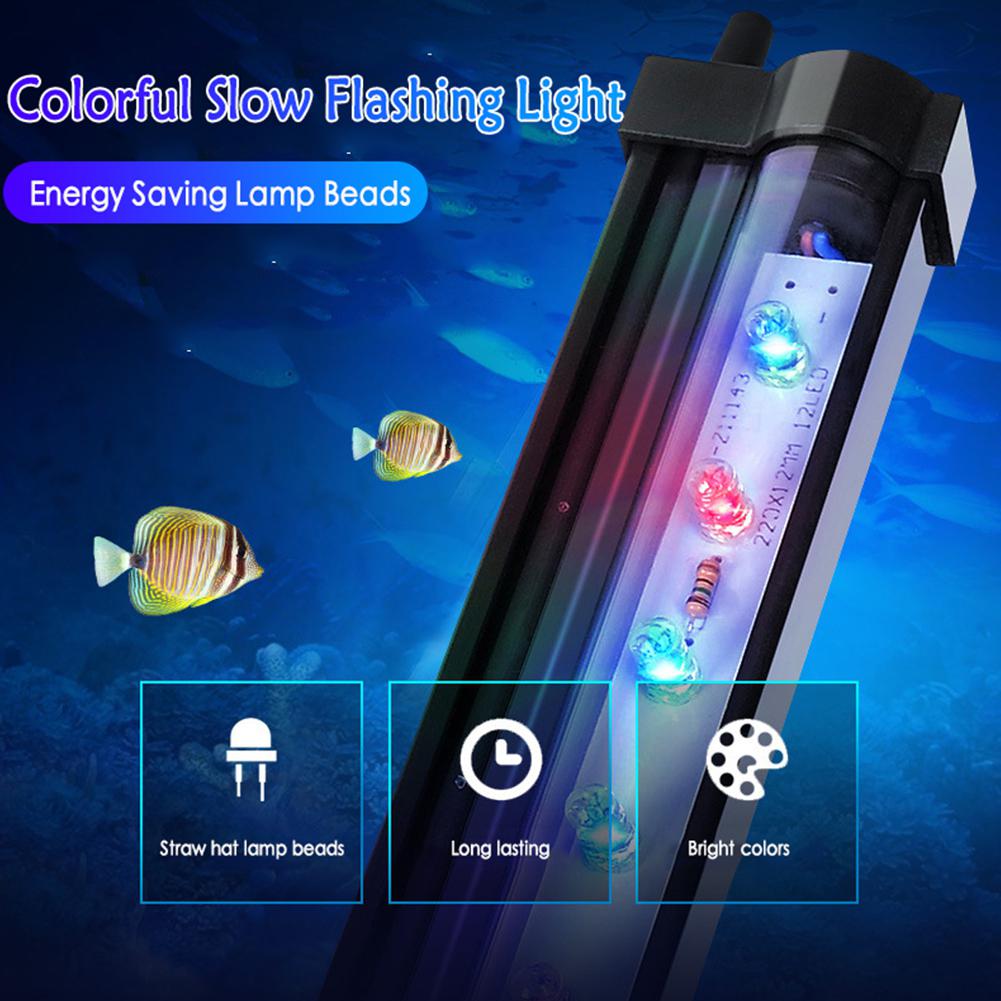 7 Colors Fish Tank Light RGB LED Aquarium Light Fish Tank Submersible Light Aquatic Air Bubble Oxygenation Lamp EU US Plug