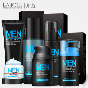 6pcs Images Men skin care set Day Cream/ Essence/ Eye Cream Anti Aging Repair Oil Control Acne Treatment Moisturizing Face Care