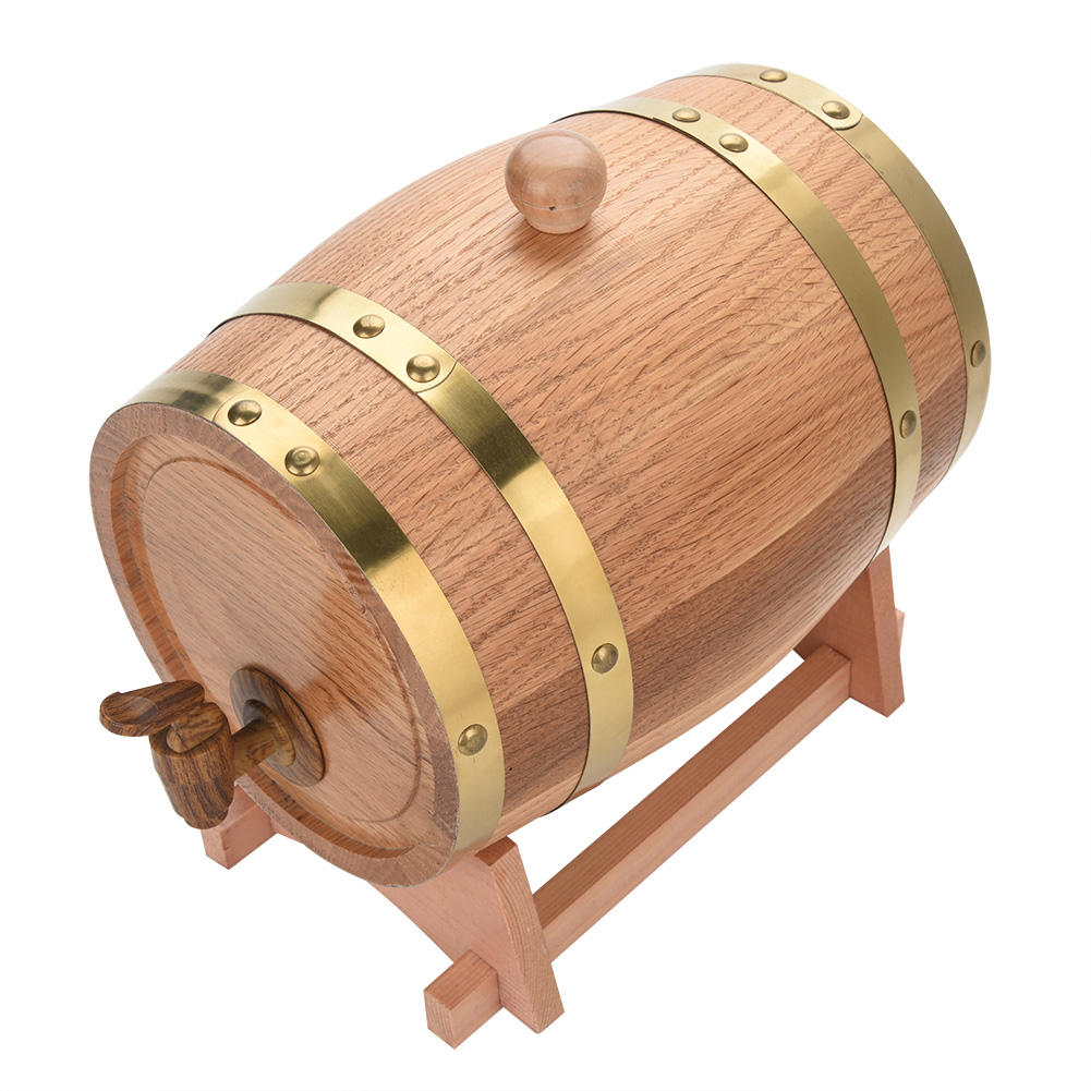 1.5L/3L/5L/10L Vintage Wood Oak Timber Wine Barrel for Beer Whiskey Rum Port Oversea Warehouse Fast Shipping