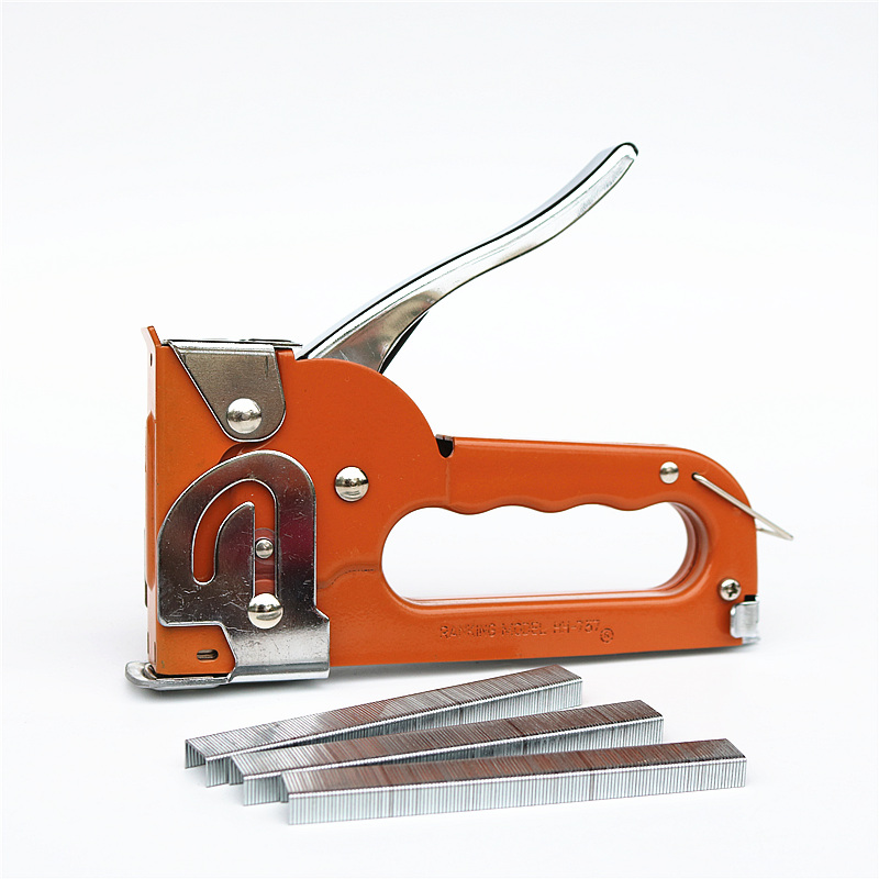 Multi-purpose manual stapler Heavy-duty binding Wooden board and leather tacker Contains 2500 staples Office woodwork binding