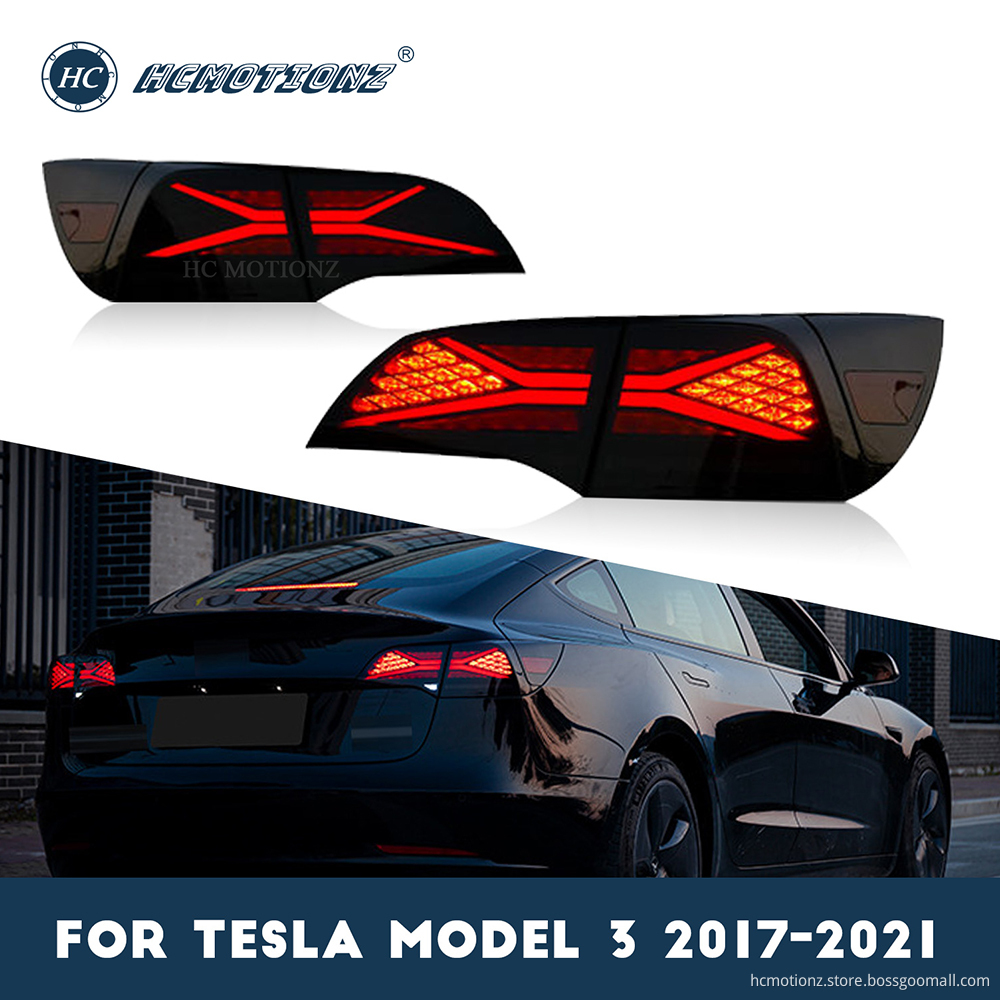HCMOTIONZ LED Tail Lights For Tesla Model 3 Model Y 2017-2021