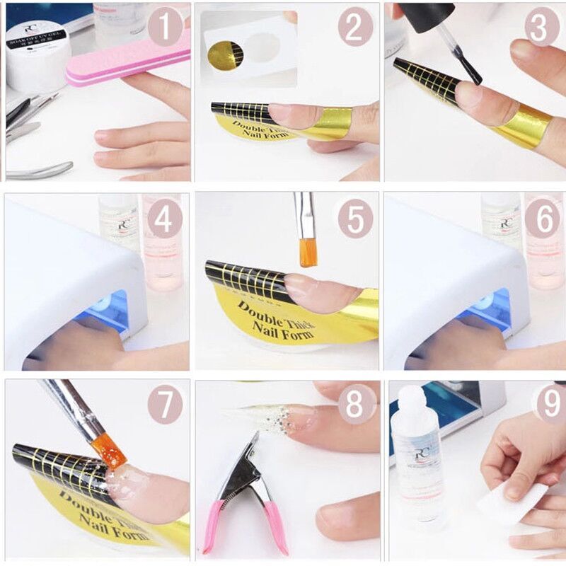 50/100pcs Professional Nail Form Nail Art Guide Form For Acrylic UV Gel Tip Nail Extension Sticker DIY Design Tools