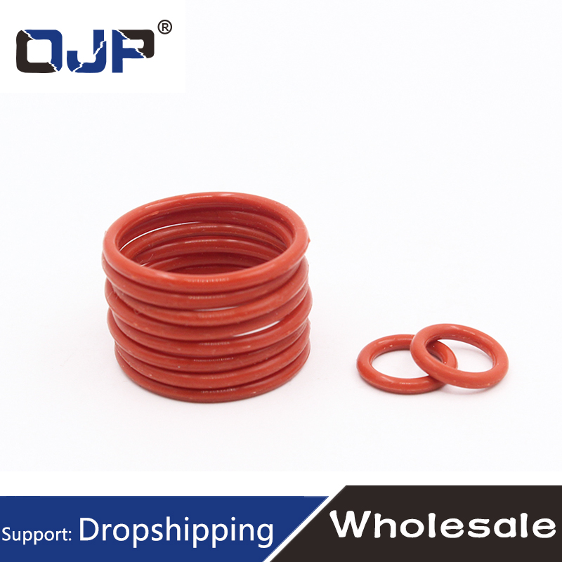 5PCS/lot Red Silicon Ring Silicone/VMQ O ring OD 41/42/43/45/48/50*3mm Rubber O-Ring Seal Good elasticity Gaskets Rings Washer