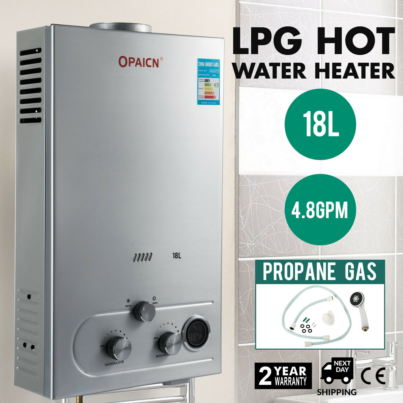 18L LPG water heater propane gas water heater boiler water heater