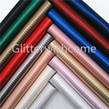 Glitterwishcome 21X29CM A4 Size Vinyl For Bows Metallic Stripes Synthetic Leather, Faux Leather Sheets for Bows, GM692A