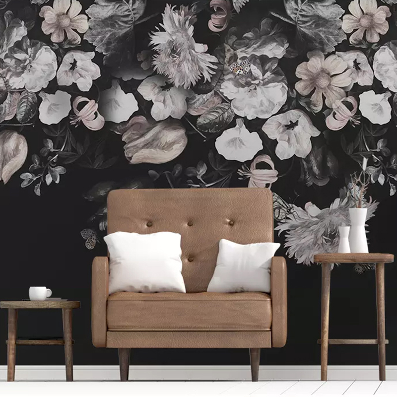 European Style Retro Nostalgic Hand Painted Floral Flowers Mural Custom 3D Wall Murals Wallpaper Living Room Sofa Bedroom Decor