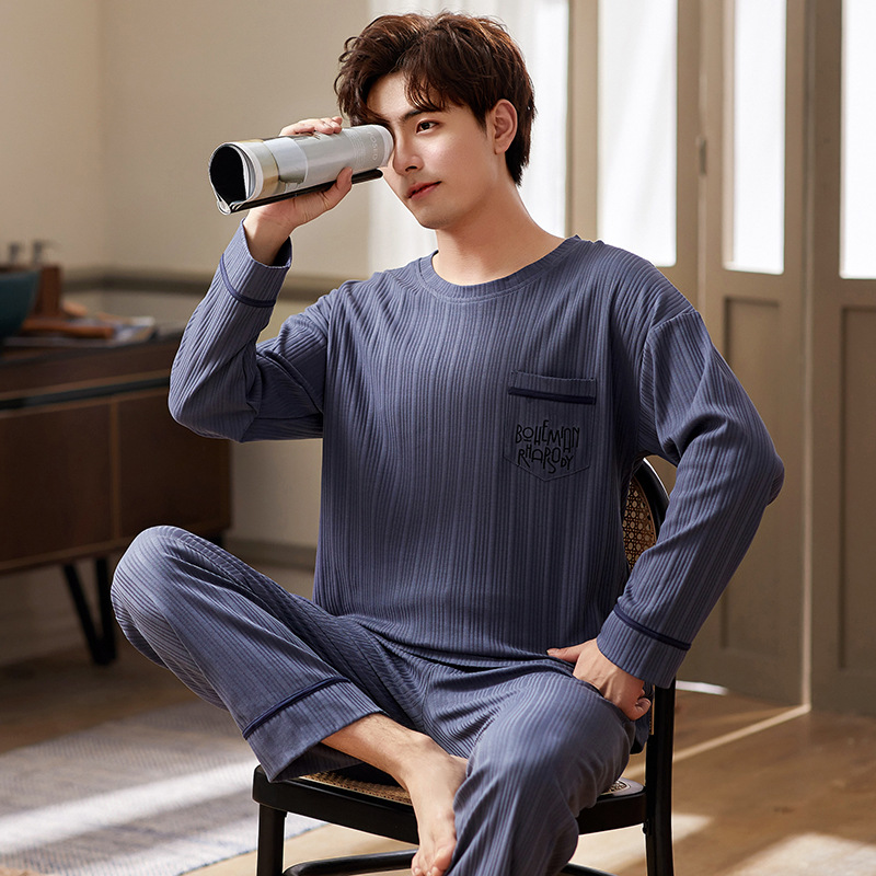 Pajamas Man Set 100% Cotton Sleepwear Ensemble Homme Men's Pajama Soft Lounge Set Male Pijama Hombre Pyjama Homme Autumn&Winter