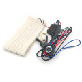 Car Steering Wheel Heating Kit 12V Carbon Fiber Heated Pad with/6 Gear LED Switch