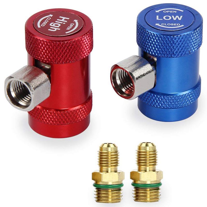 Car Auto AC High / Low Side R1234yf Quick Couplers Adapters Conversion Kit With Manual Couplers