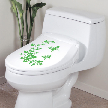 1Pc Decorative Butterfly Flower Vine Toilet Wall Sticker Removable Art Decals Waterproof Home Bathroom Living Room Decor Sticker