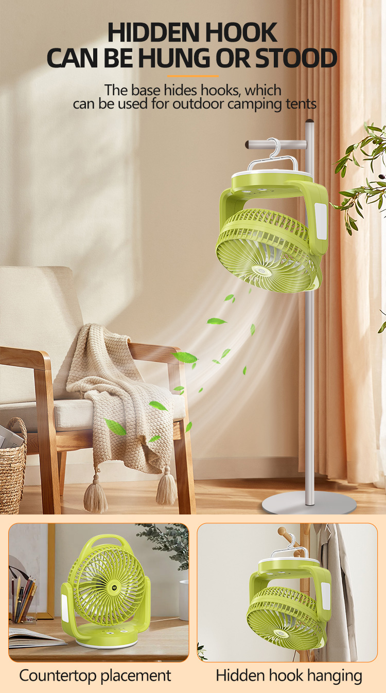 6 inch Rechargeable Desktop Fan with Emergency Light and Hook-7620-detail-4