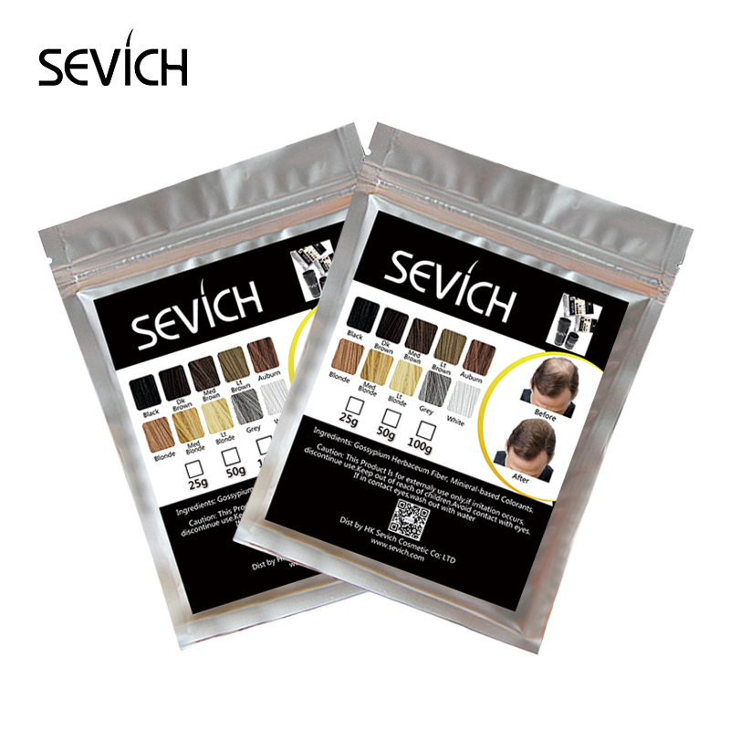 Sevich refill 100g hair fiber hair loss products hair building fibers powders thicken thin hair 10 colors keratin hair regrowth