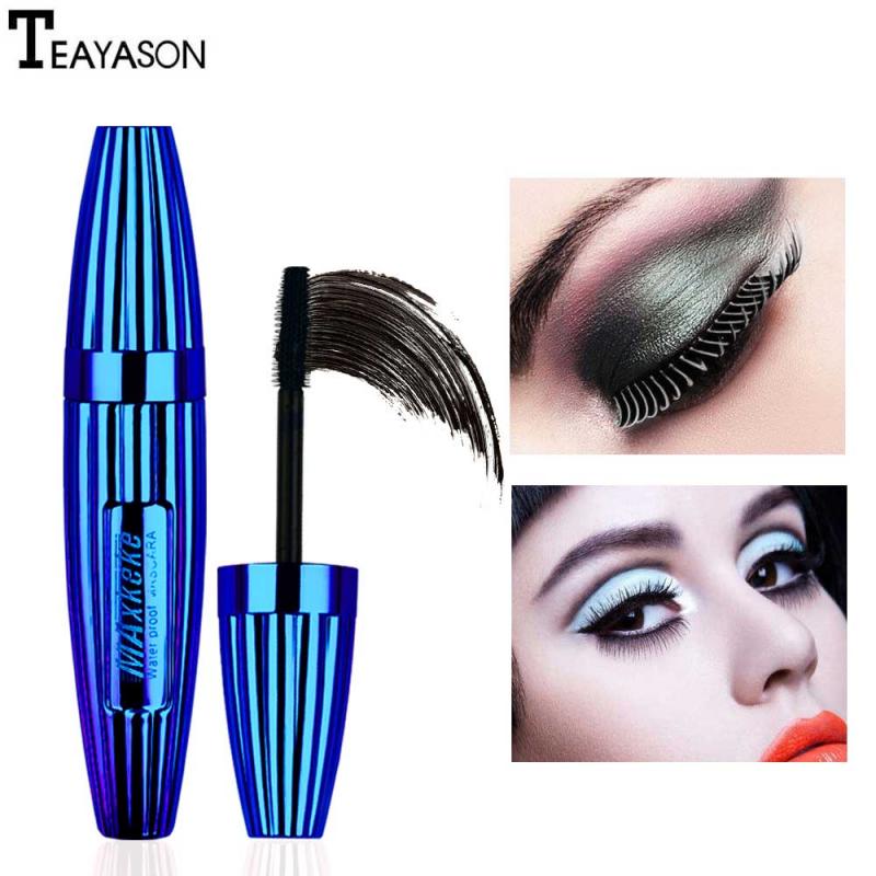 TEAYASON 4D Black Mascara Silk Fiber Extension Eye Lashes Makeup Waterproof Lasting No Blooming Eyelash Cosmetics TSLM1