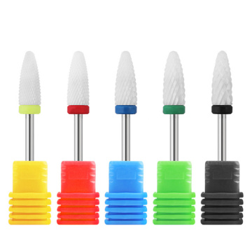 Nail Cone Tip Ceramic Drill Bits Electric Cuticle Clean Rotary For Manicure Pedicure Grinding Head Sander Tool 1Pcs