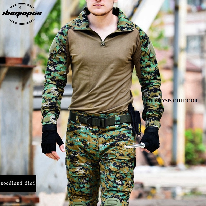 Men Tactical Ghillie Suits Military Uniform Mixed Color Shooting Clothing Hunting Camouflage Clothes Multicam Special Forces Set