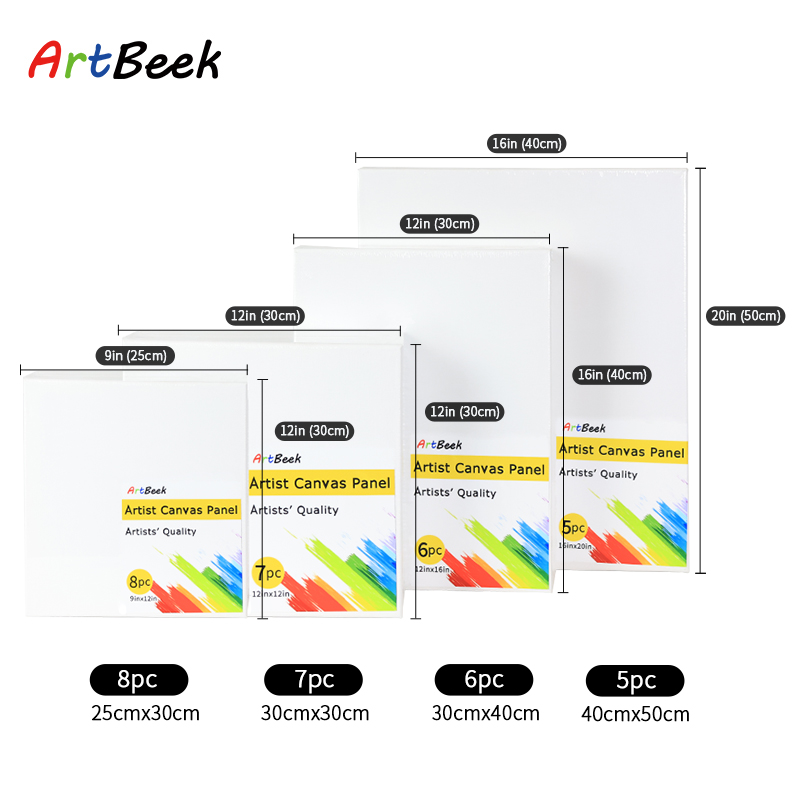 ArtBeek Blank Canvas Panel Cotton Wood Frame Acrylic Oil Painting Art Supplies