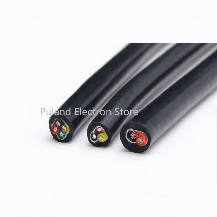 Square 0.3mm Ultra Soft Sheath Wire 2 3 4 Core Silicone Rubber Cable Insulated Flexible Copper High Temperature Power Line Black
