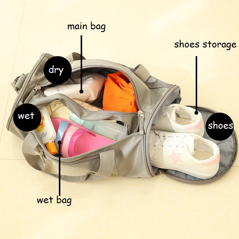 Professional Men Women Gym Bag with Independent Shoes Storage Women Yoga Fitness Training Bag Travel Duffle Luggage Shoulder Bag