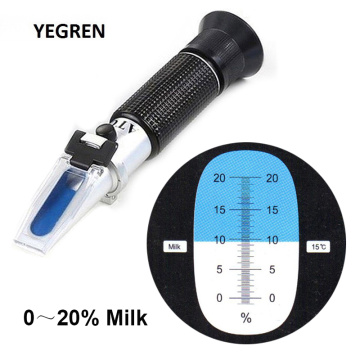 Handheld 0-20% Milk Concentration Refractometer Milk Protein Tester Optical Prism Refractometer Milk Water Content Measure Tool