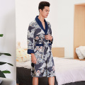 Fashion Men's Silky Robe Kimono Bath Gown Casual Spring Home Wear Male Nightgown Sleepwear Sleepshirts Pijama Mujer L-XXL