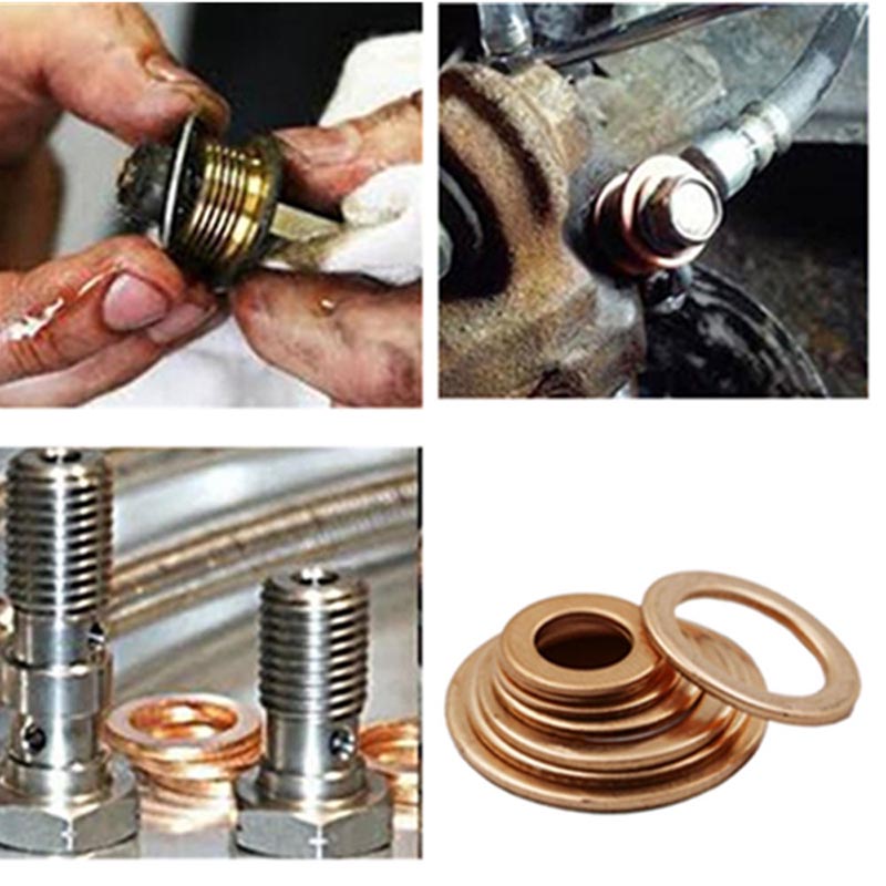 280Pcs/Set Seal Assortment Set Copper Washer Gasket Nut Oil Copper Rings Discs MAL999