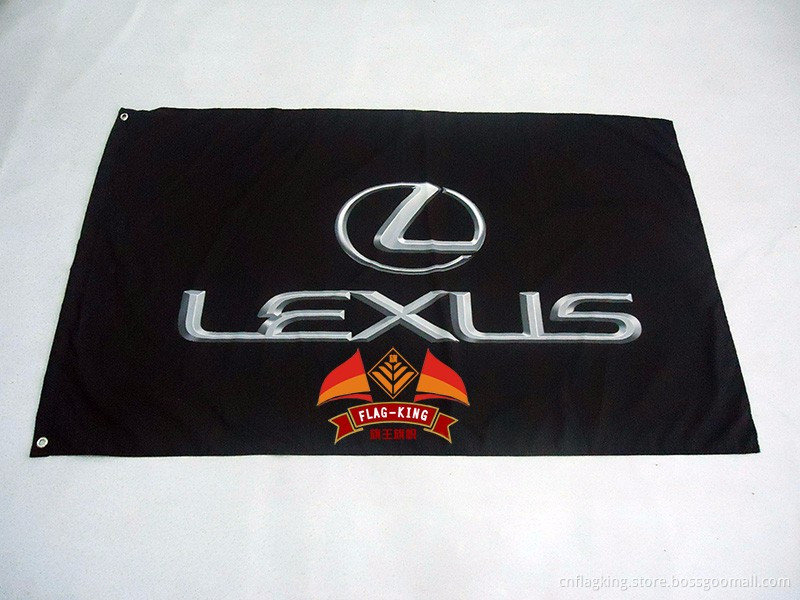 Lexus Autmotive Logo Flag 90*150CM 100% POLYSTER black Lexus banner