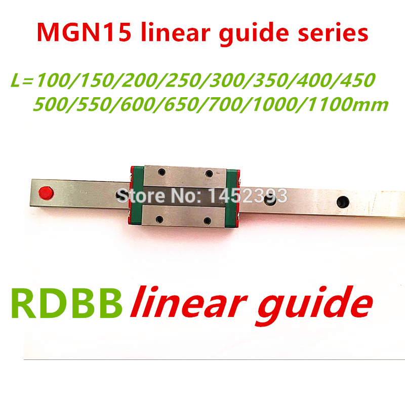 15mm Linear Guide MGN15 100 150 200 250 300 350 400 450 500 550 600 700 mm linear rail + MGN15H or MGN15C block 3d printer CNC