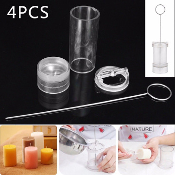 4pcs Clear Candles Mold Candle Pouring Craft Model Polycarbonate High Temperature Resistance DIY Candle Making Moulds Handcrafs