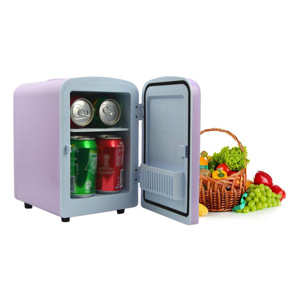 Summer Must-have!Mini Fridge 4L 12V 42W Food cosmetics refrigerator for travel home office Car Small Refrigerator Easy carry
