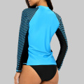 Charmleaks Women Rash Guard Swimwear Long Sleeve Zebra Stripes Rashguard Diving Shirts Surfing Top Bathing Wear UPF 50+