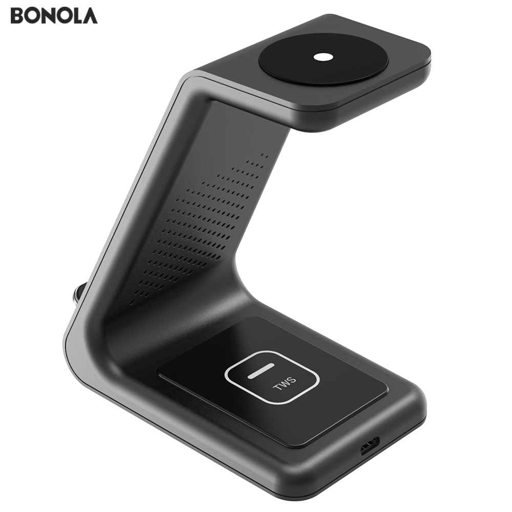 Bonola 3 in1 Wireless Charging Station For Samsung Galaxy Watch/Buds/S10/S9 Fast Qi Wireless Charger For Samsung Note10/Note9/S8