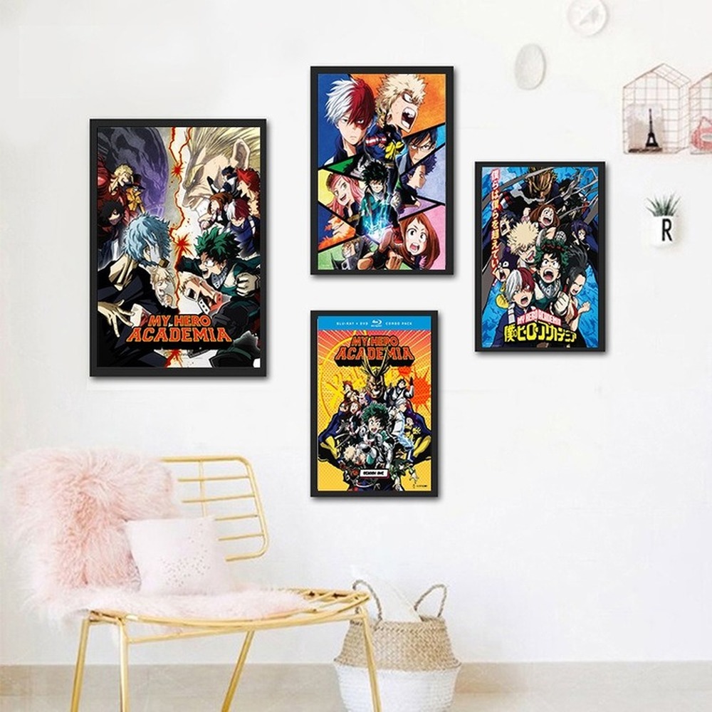 My Hero Academia Poster Painting Japanese Anime Wall Hanging Pictures Home Art Decoration Kraft paper poster Wall stickers
