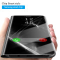 Window View Mirror Flip Cases For Samsung Galaxy S9 Plus S8 Plus S7 S6 Edge Smart Chip Phone Case For Samsung Note 9 8 Note 5