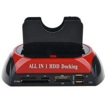 Multifunctional HDD Docking Station Dual USB 2.0 2.5/ 3.5 Inch IDE SATA External HDD Box Hard Disk Drive Enclosure Card Reader