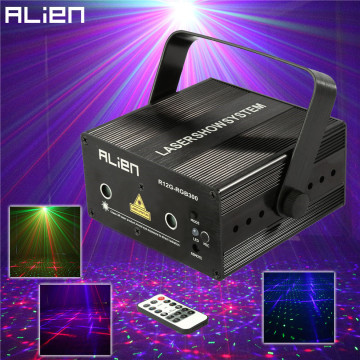 ALIEN 300mW RGB Stage Lighting Effect DJ Disco Party Home Wedding Laser Projector Light Xmas Remote Laser System Show Lights